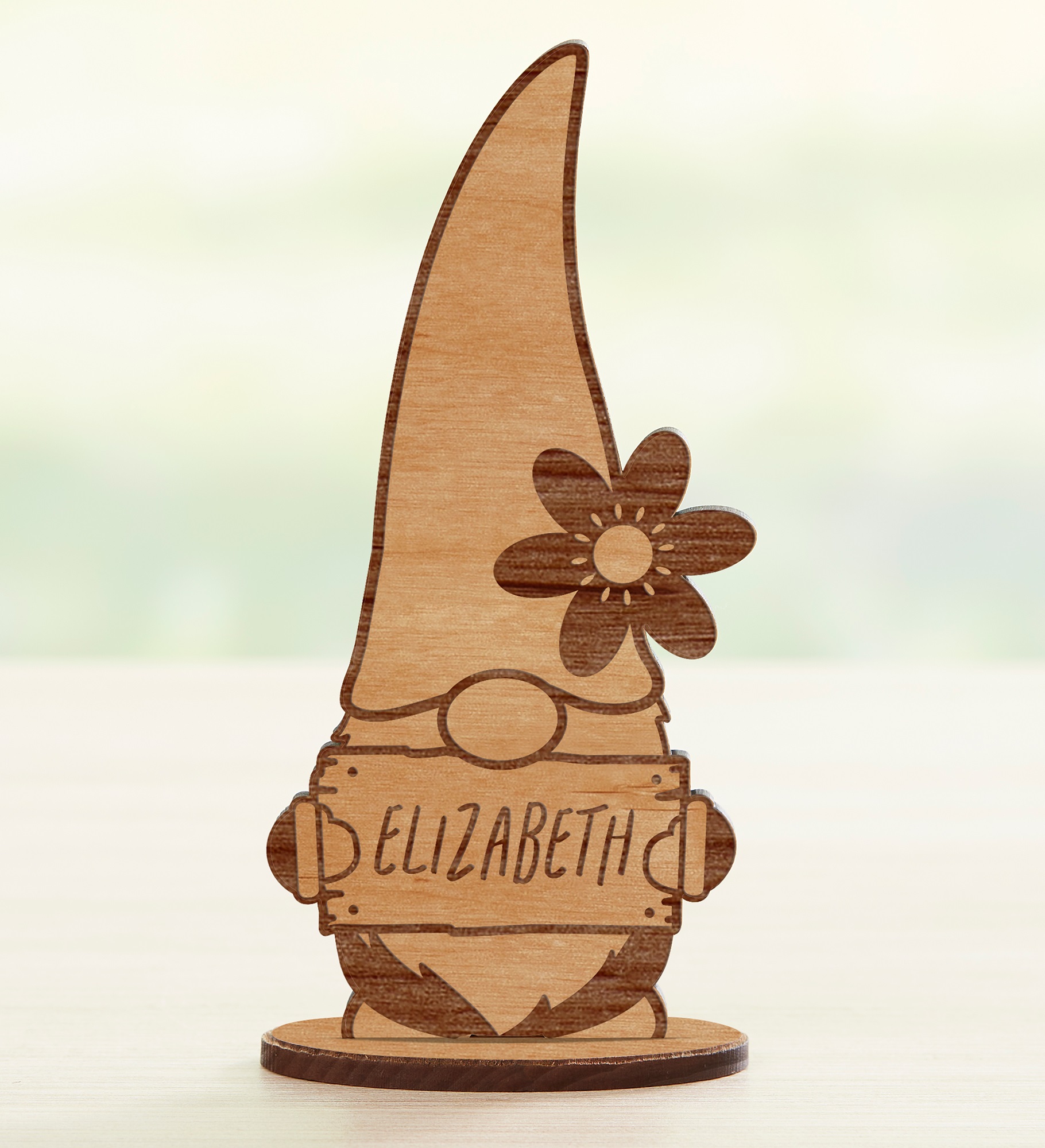 Personalized Wooden Spring Gnomes